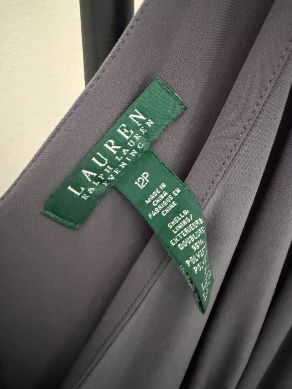 Ralph Lauren Elegant Gray faux Wrap-Front Maxi Dress sz 12p - Picture 3 of 5